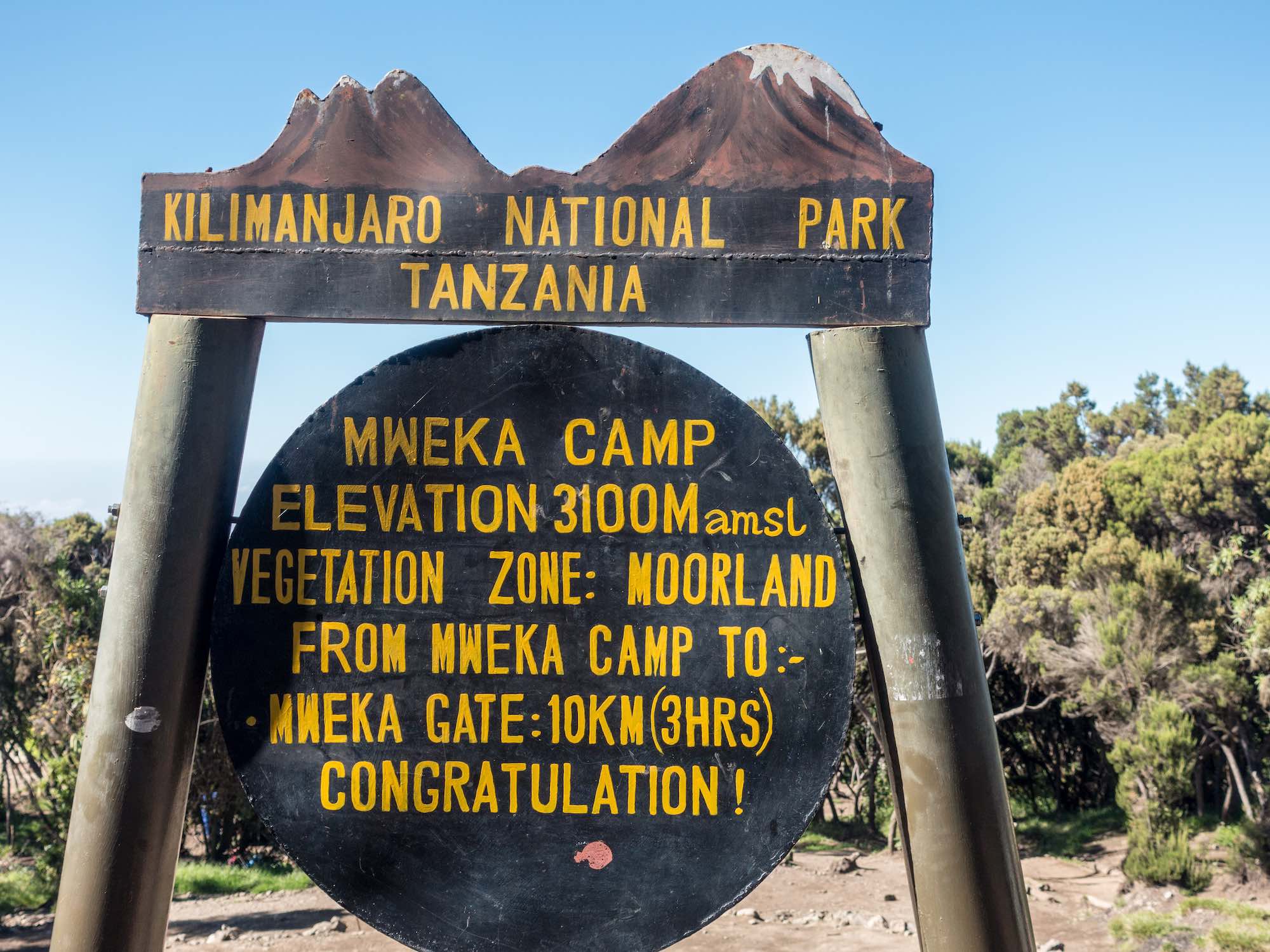 Mweka Camp to Mweka Gate